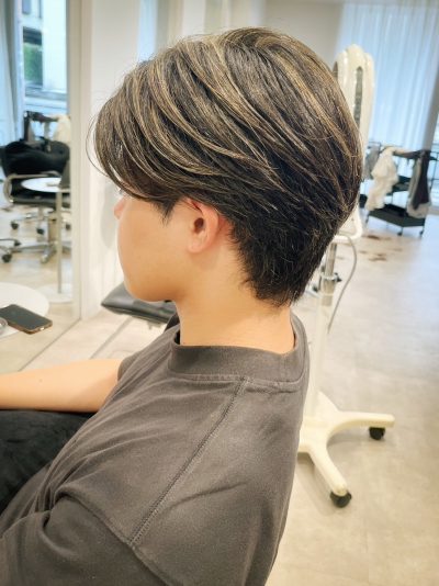 メッシュキャップハイライト×毛流れスタイル | ショート
